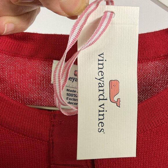 NWT Vineyard Vines Ruffle Front Cardigan Red Girls Large (14), 100% Cotton - Picture 9 of 11